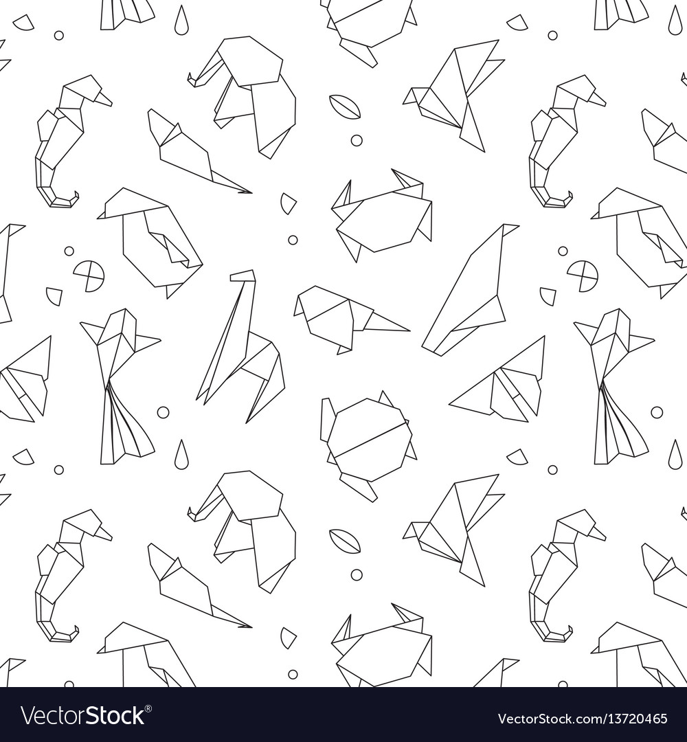 animals origami pattern lines royalty free vector image