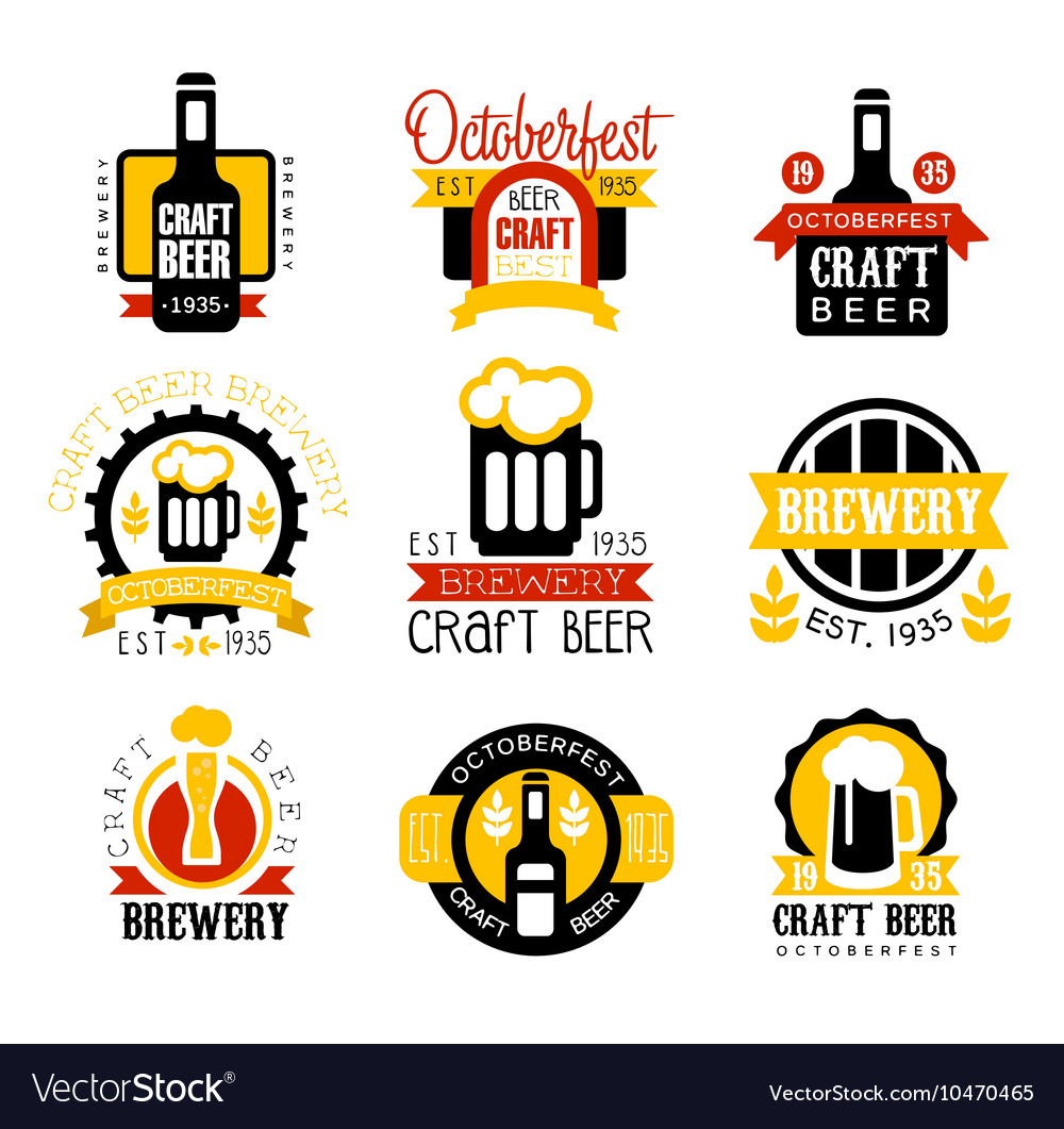 Craft beer set of logo design templates