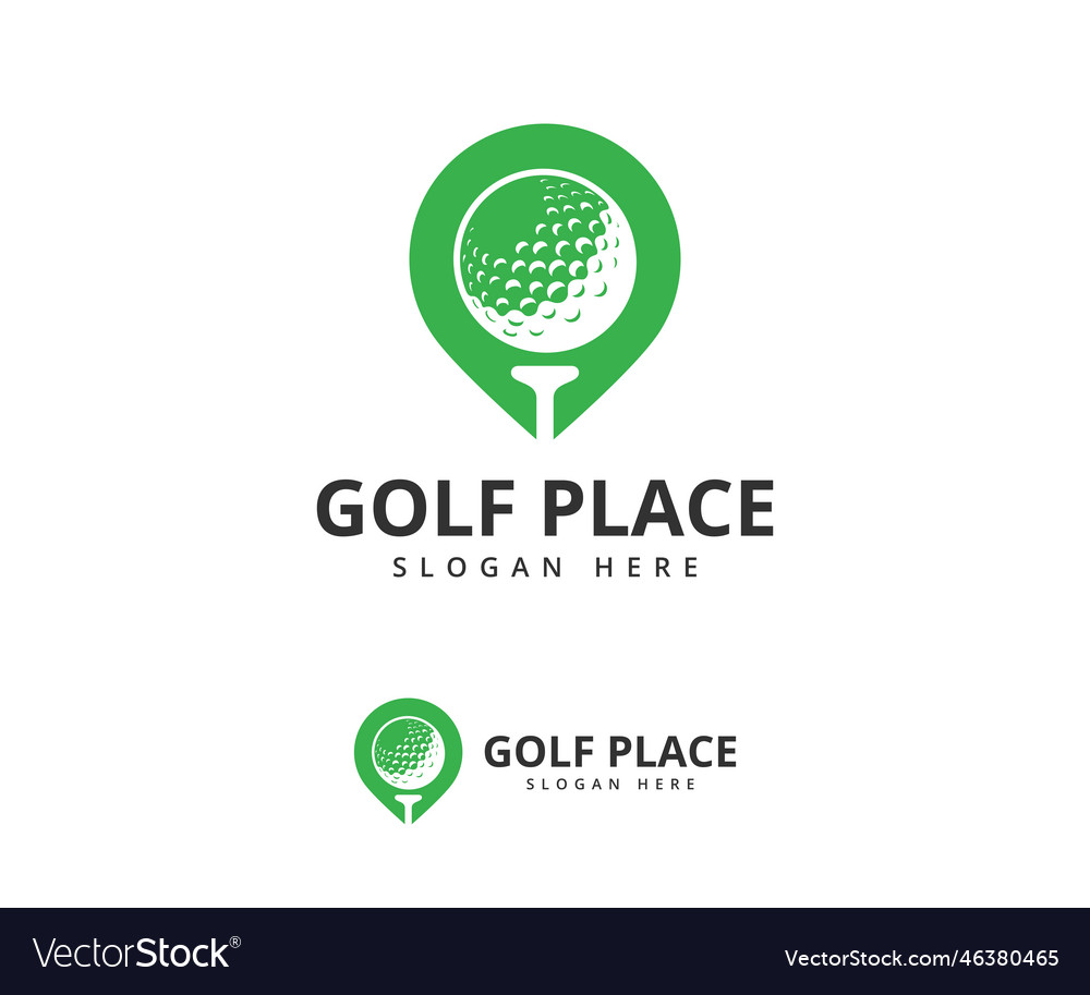 Golf Pin Logo Design Place Map Royalty Free Vector Image