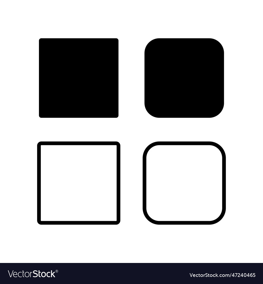 Square or rectangle shape icon isolated Royalty Free Vector