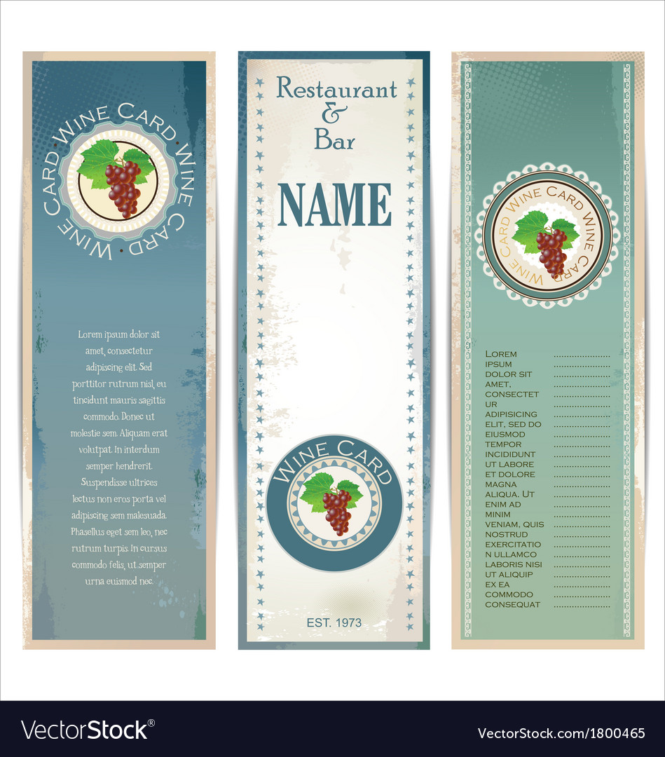 Wine card design template Royalty Free Vector Image