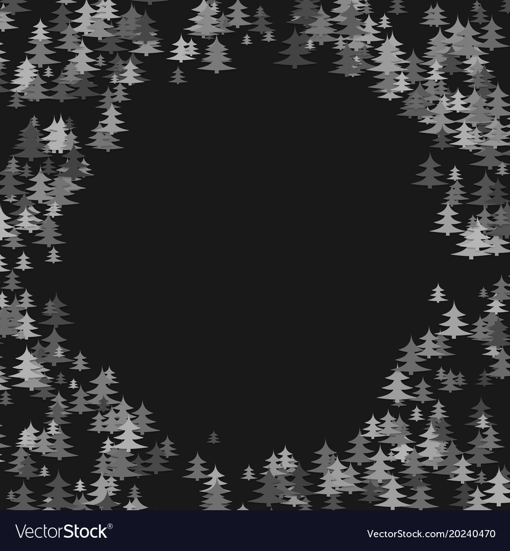 Color Pine Tree Forest Round Frame Design Vector Image