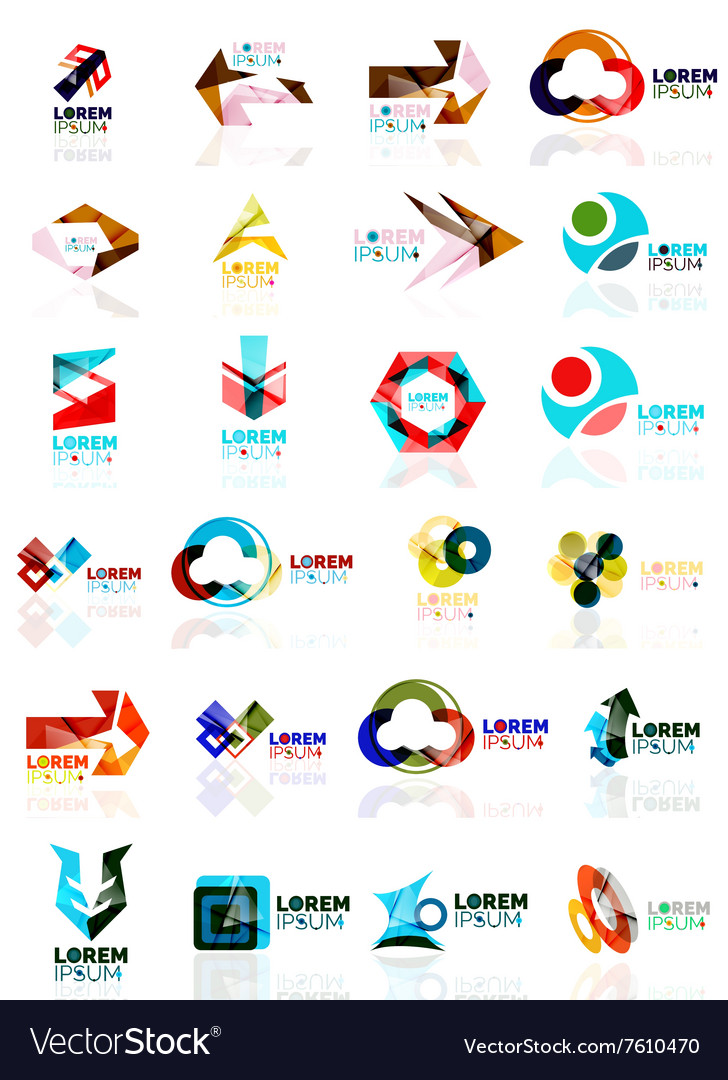 Logo Set Abstract Geometric Business Icons Paper Vector Image