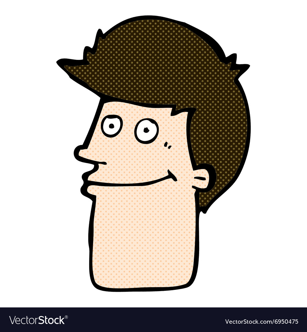 Comic Cartoon Smiling Man Royalty Free Vector Image