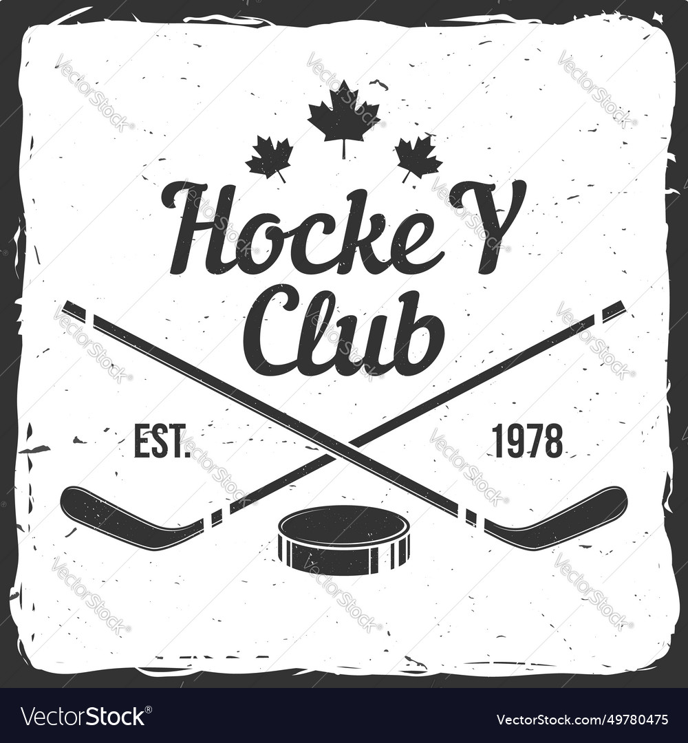 Ice hockey club logo badge design concept Vector Image