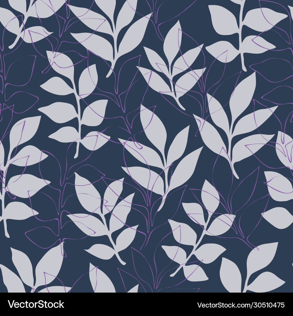 Leaves repeat pattern perfect Royalty Free Vector Image