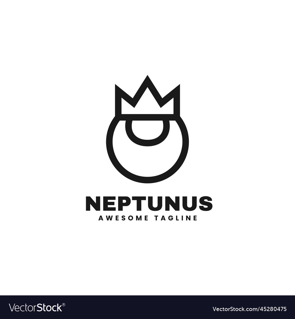 Logo neptune line art style