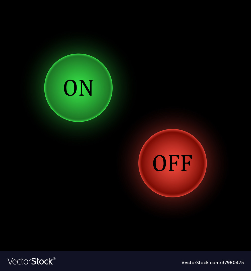 On and off toggle switch button image Royalty Free Vector