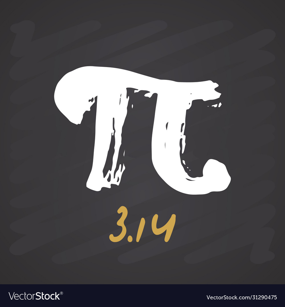 Pi symbol hand drawn icon grunge calligraphic Vector Image