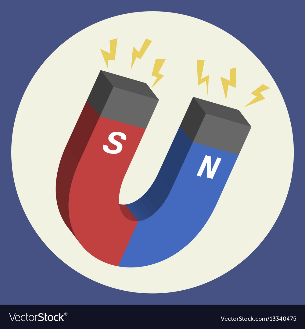 Red And Blue Horseshoe Magnet Royalty Free Vector Image