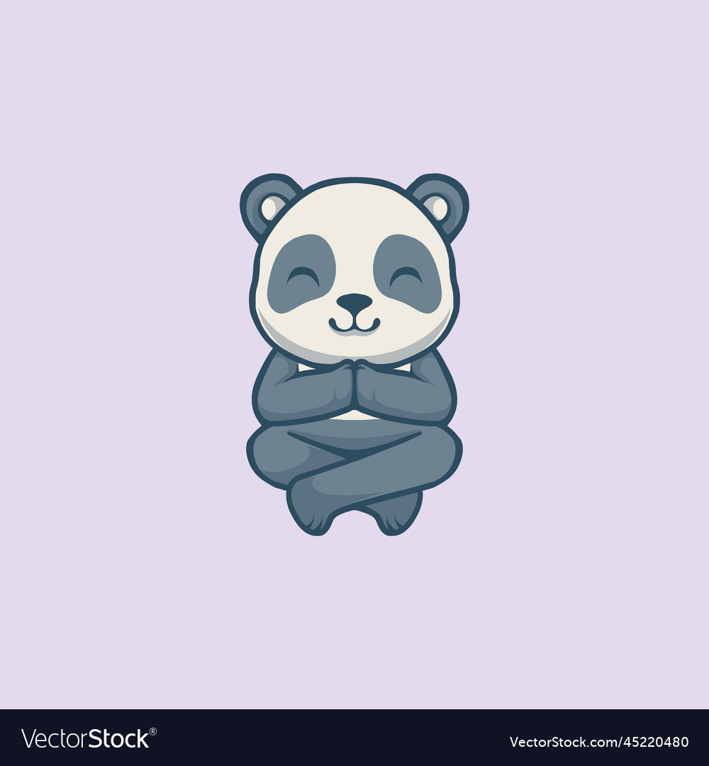 Cartoon yoga panda Royalty Free Vector Image - VectorStock