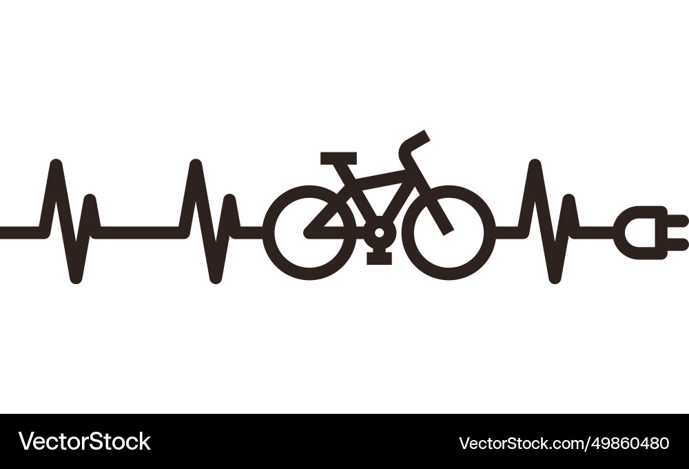 Ebike heartbeat Royalty Free Vector Image VectorStock