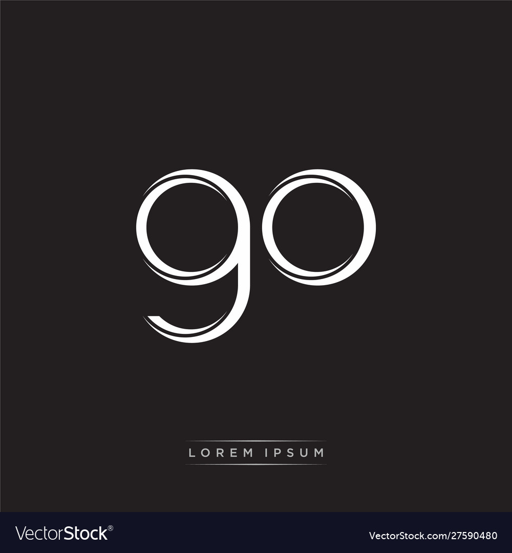 Go initial letter split lowercase logo modern Vector Image