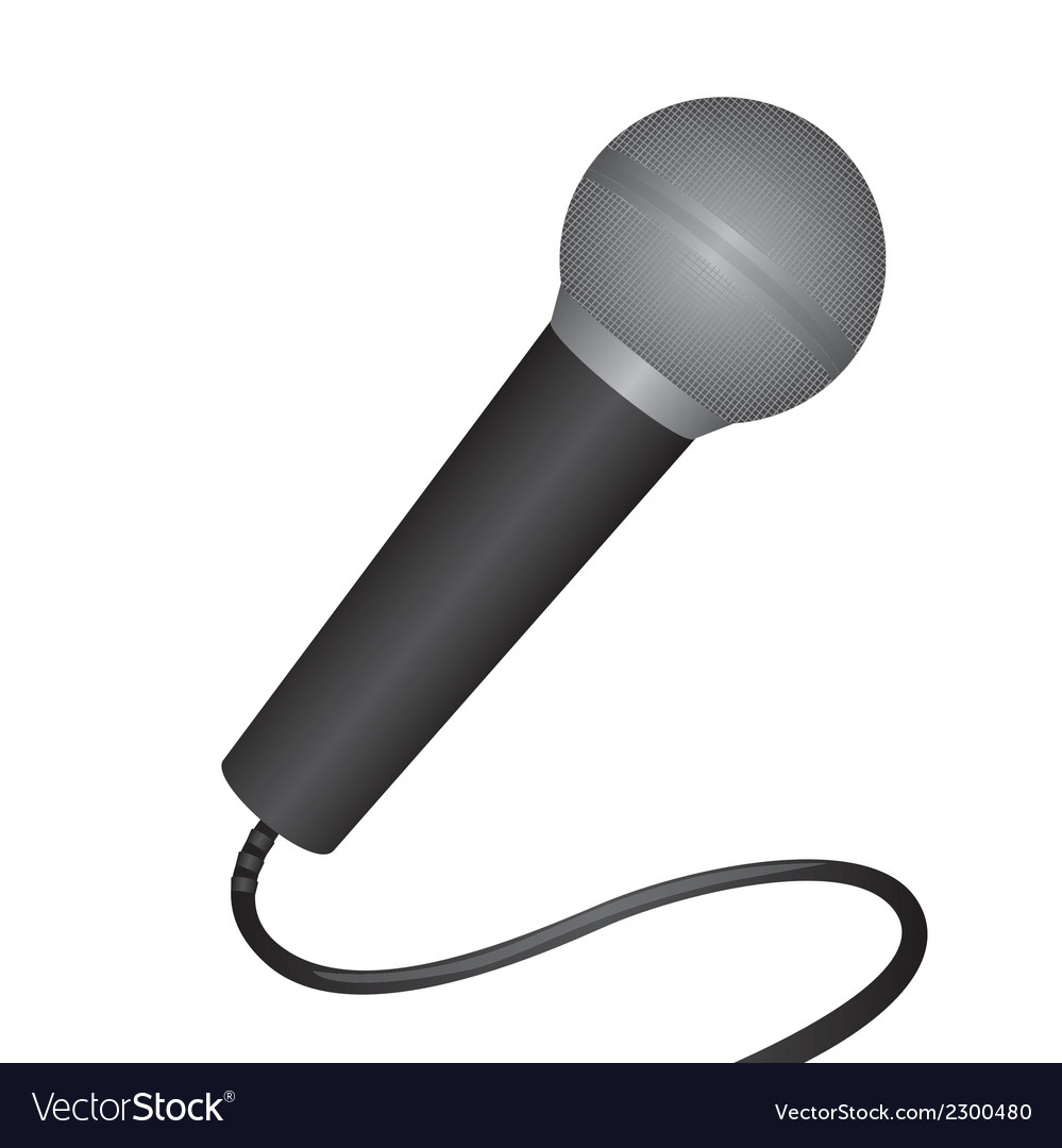 Gray microphone over white background Royalty Free Vector