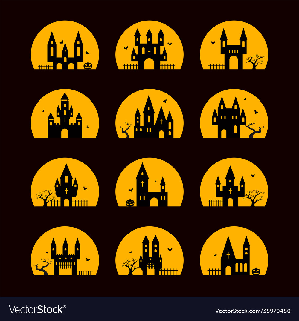 Halloween silhouettes vector image Halloween silhouettes