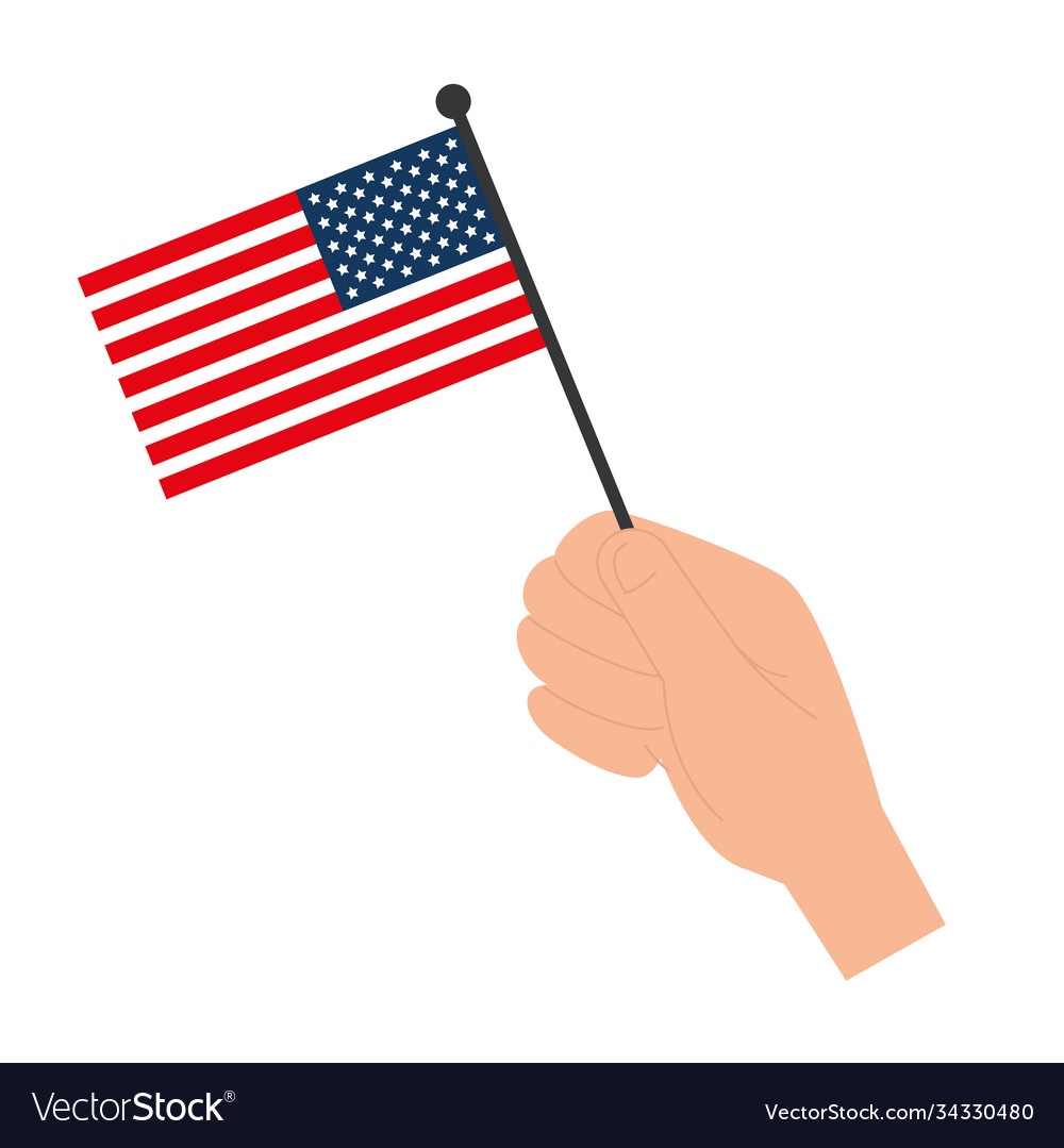 Hand holding usa flag design Royalty Free Vector Image