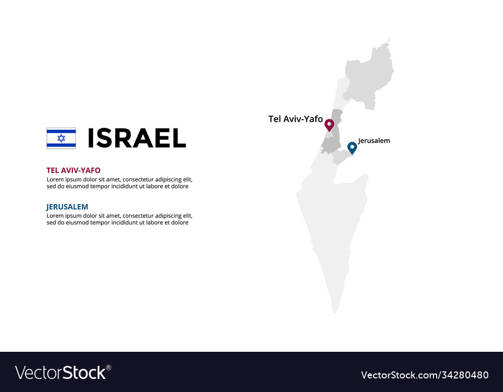 Israel map infographic template slide