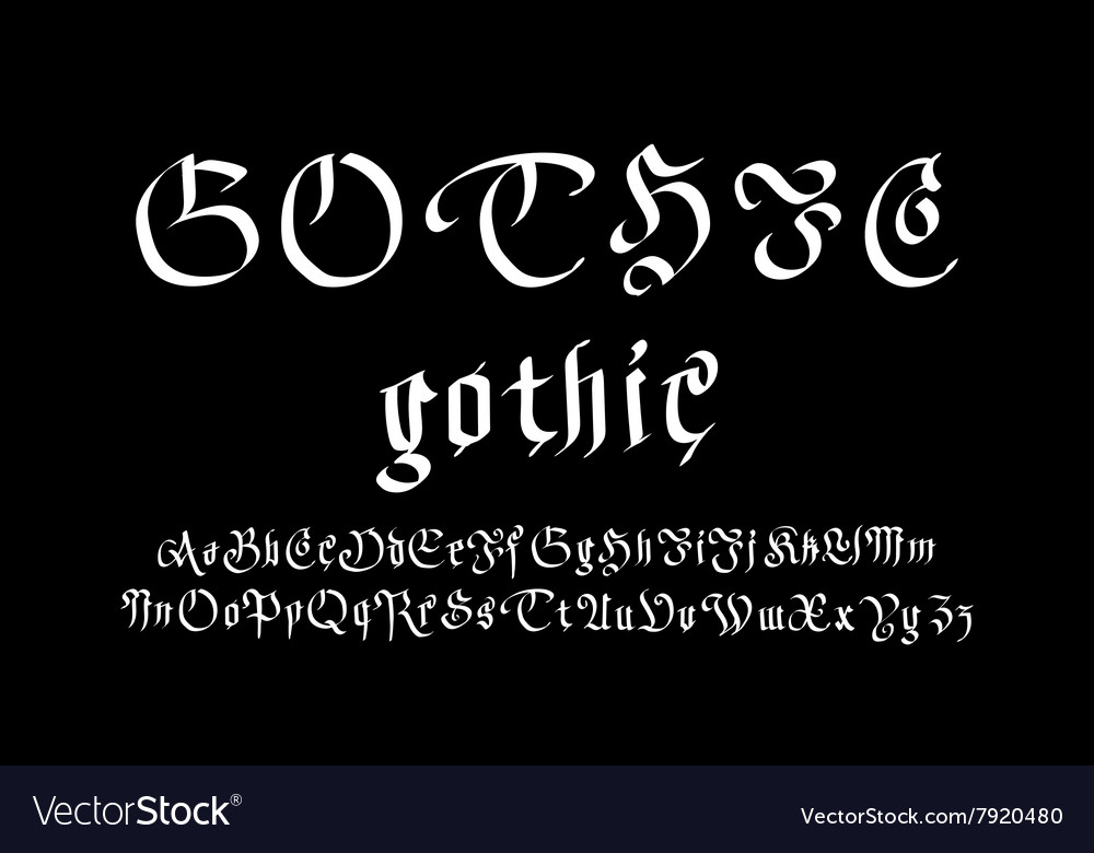 modern gothic style font gothic letters royalty free vector