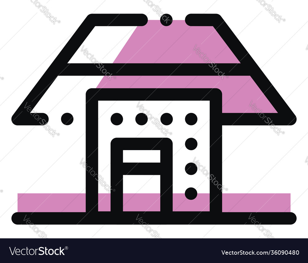Pink house on white background Royalty Free Vector Image