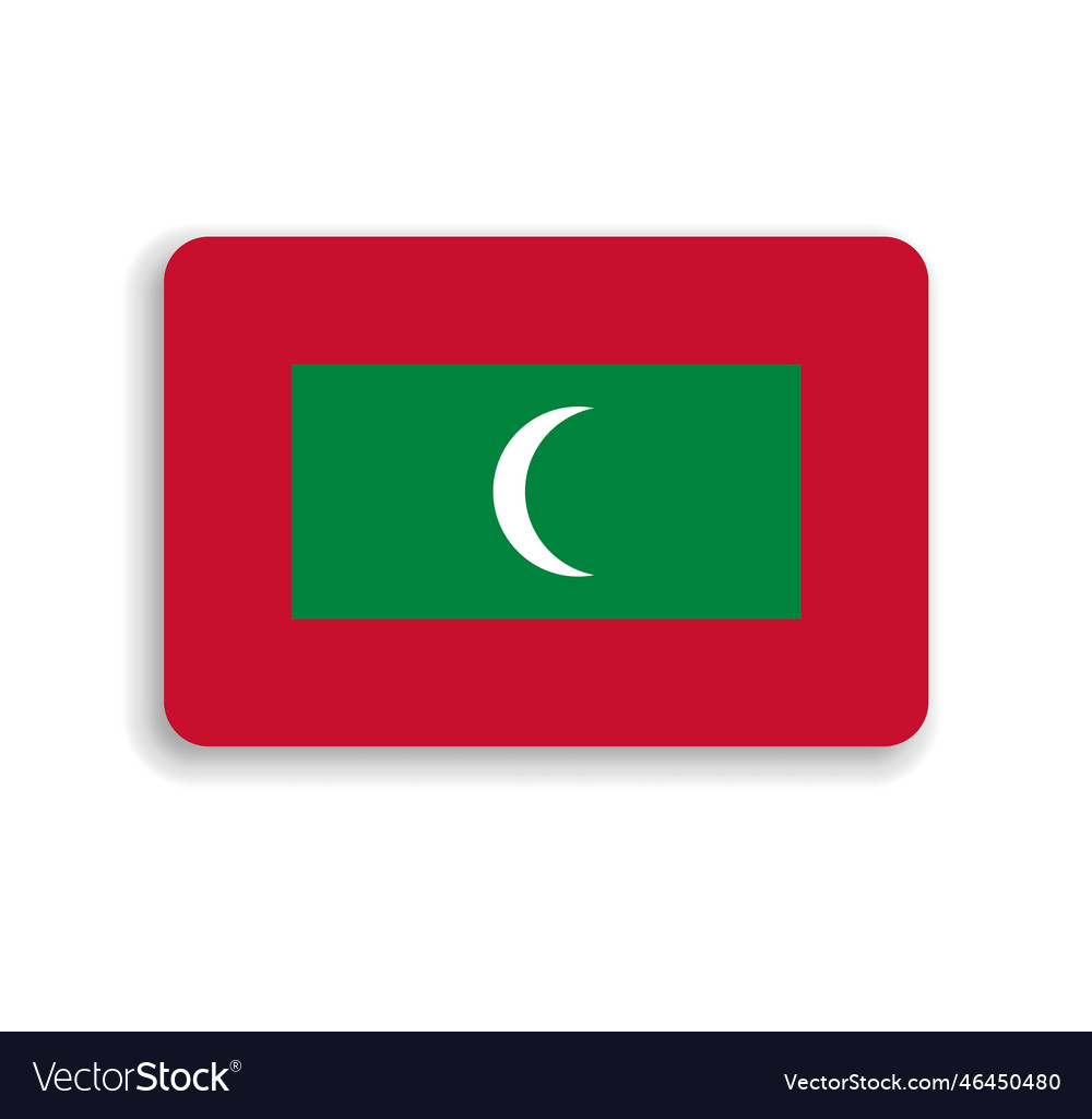 Rounded Rectangle Flag Of Maldives Royalty Free Vector Image