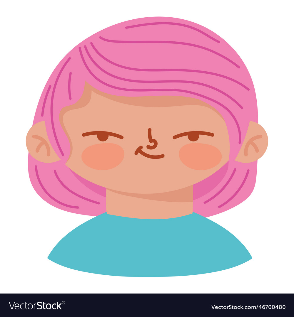 Smiling cartoon girl cute Royalty Free Vector Image