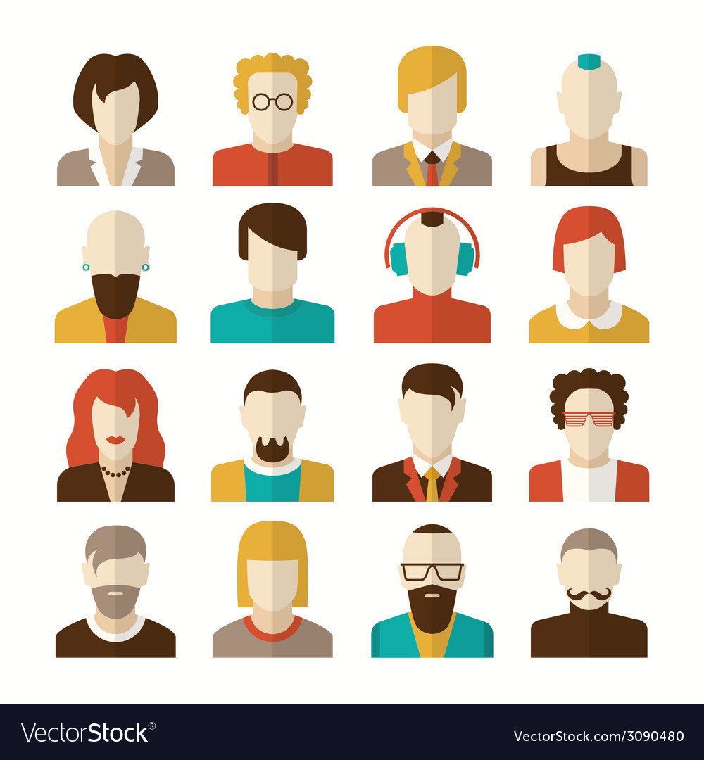 Stylized character people avatars Royalty Free Vector Image