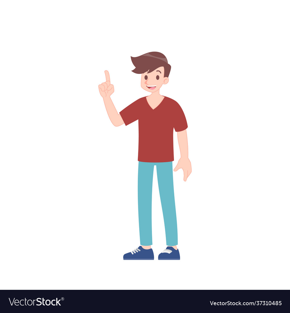 A man pose figure it out and smile gesture male Vector Image