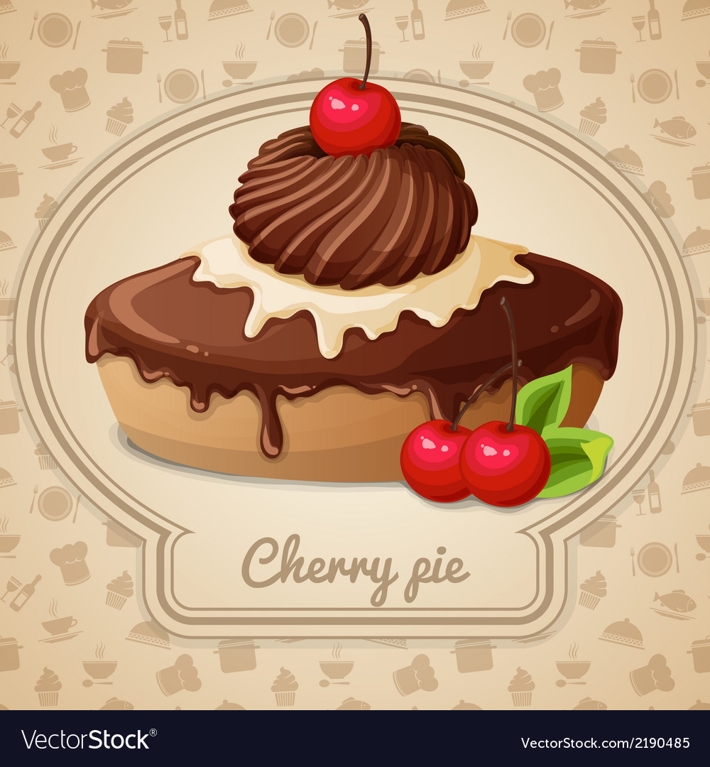 Cherry pie emblem Royalty Free Vector Image - VectorStock