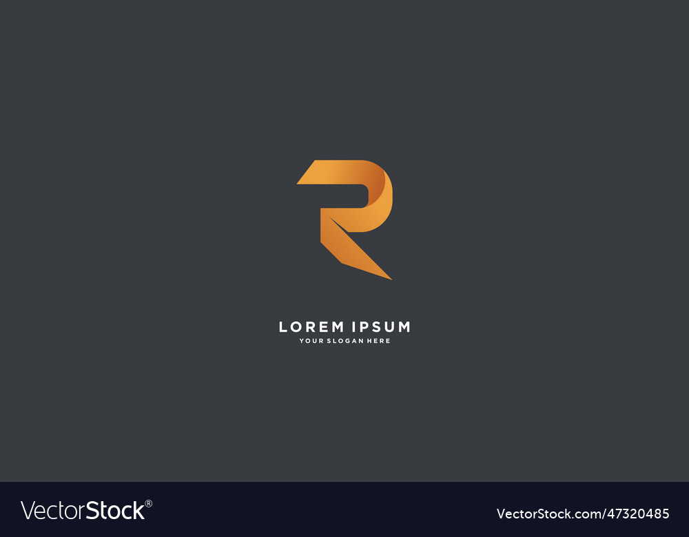 Monogram logo design initial letter r Royalty Free Vector