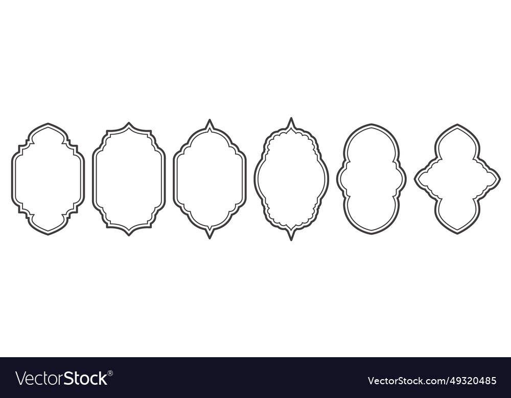 Ramadan Window And Door Frames Islamic Arches Vector Image