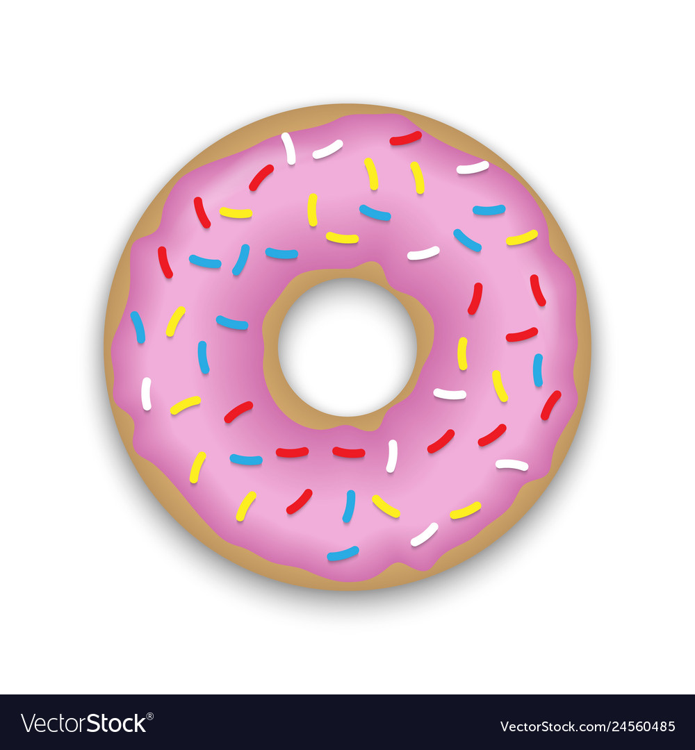 Realistic donut isolated Royalty Free Vector Image