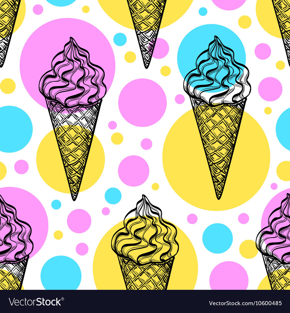 Seamless Pattern With Ice Cream Royalty Free Vector Image 8554