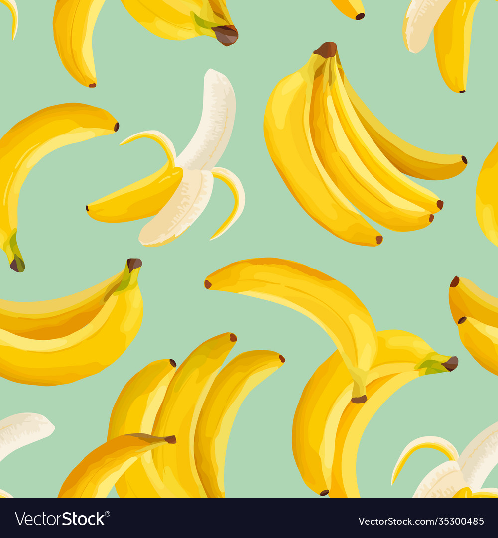 Tropical banana seamless background exotic Vector Image