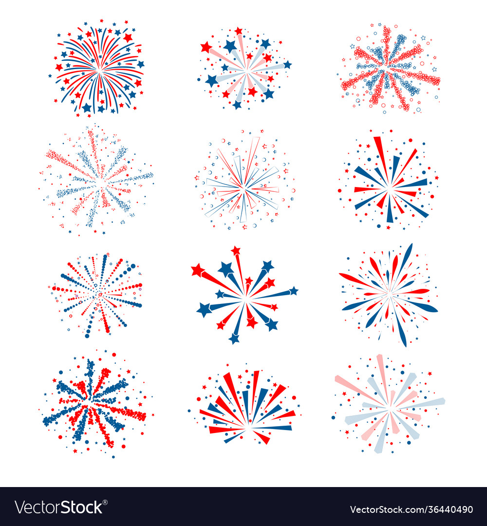 All fireworks vector image All fireworks