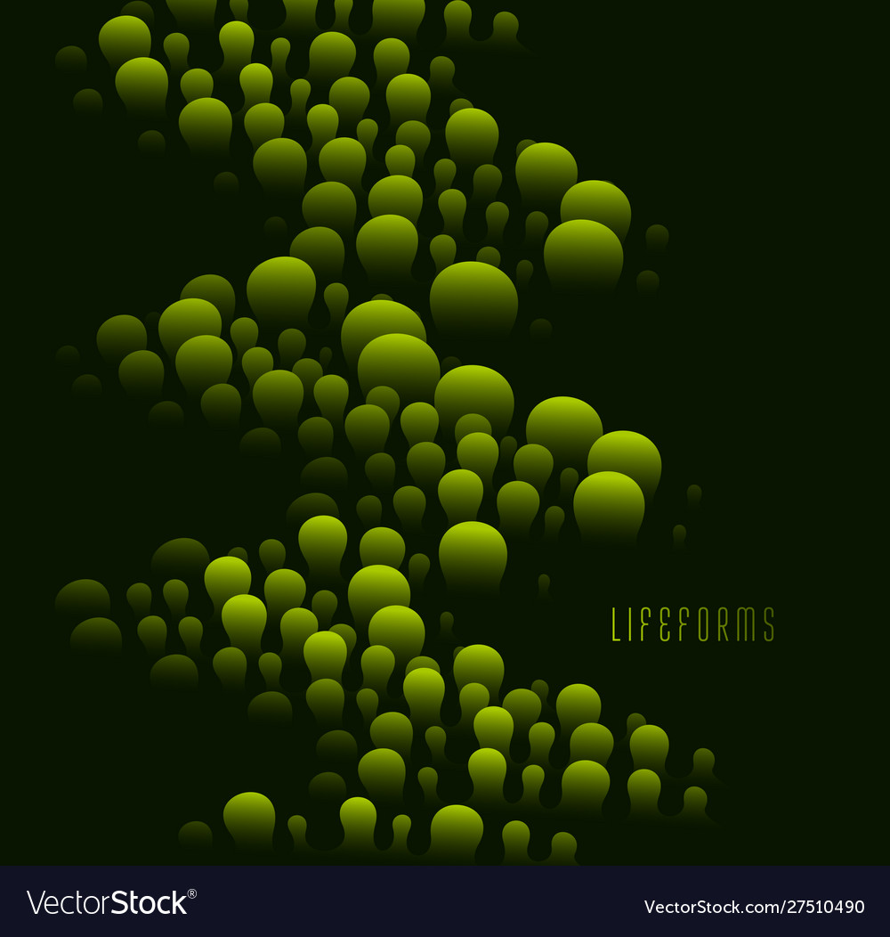 Dimensional bio life form gradient shape element Vector Image