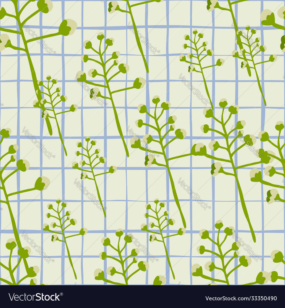 Random seamless pattern with cotton foliage Vector Image