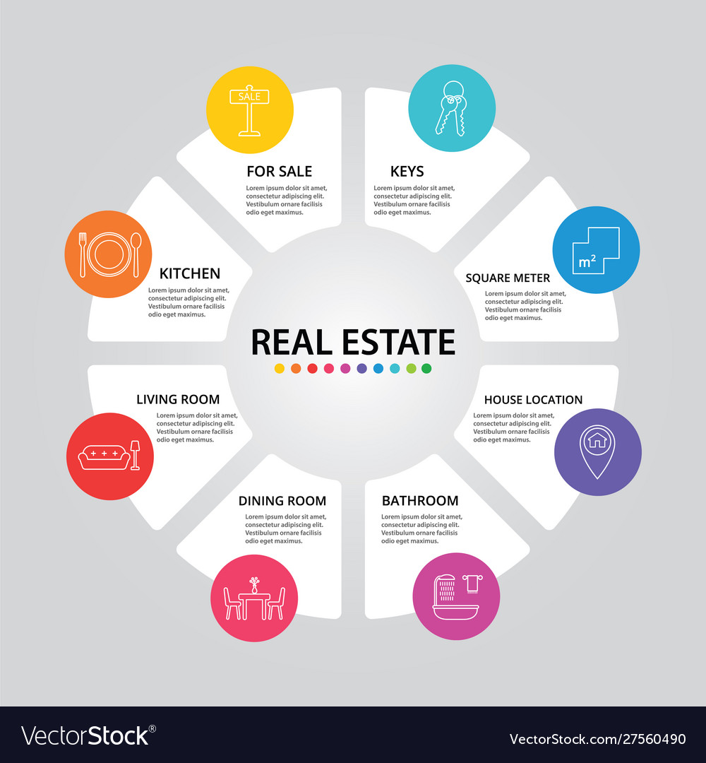 Real estate infographics design timeline concept Vector Image