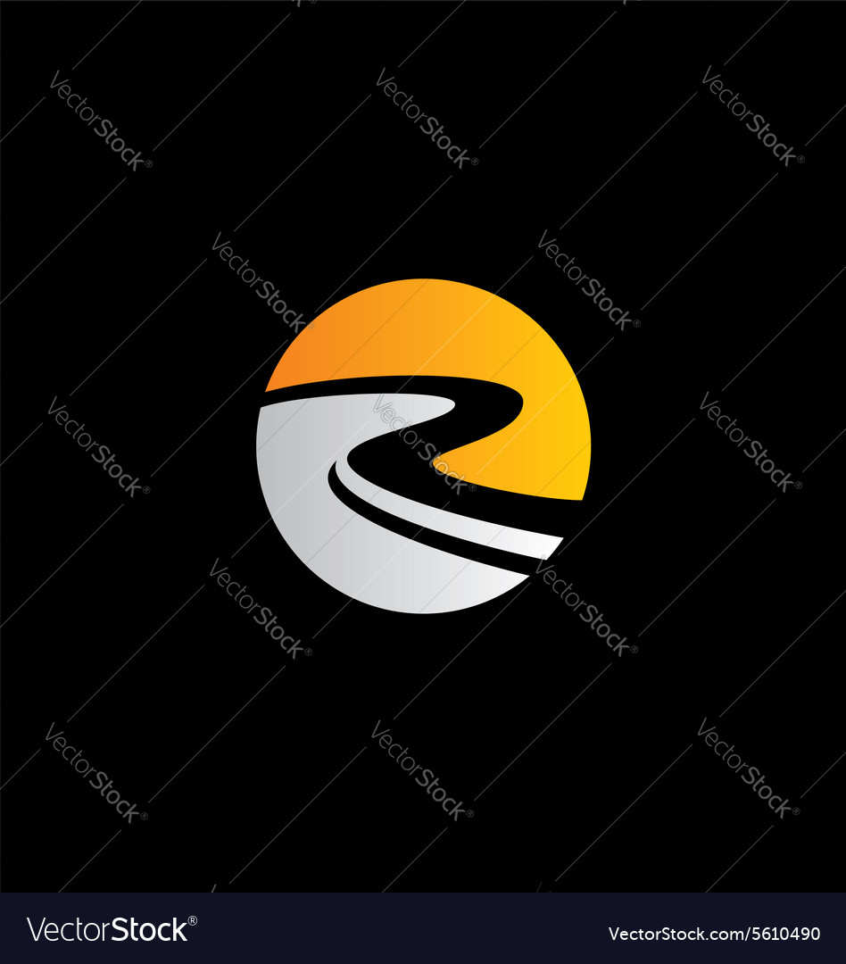 round abstract road letter r logo royalty free vector image round letter