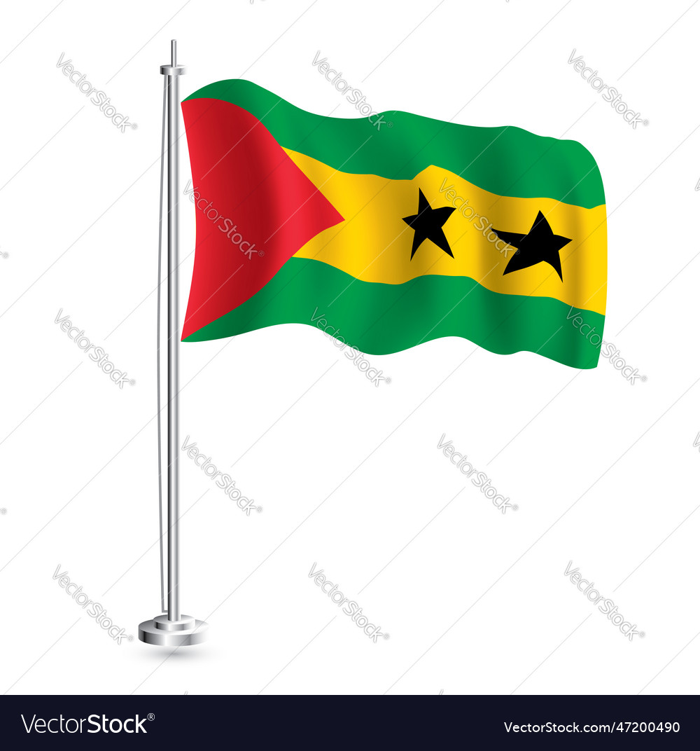 Sao Tome And Principe Flag Isolated Realistic Vector Image