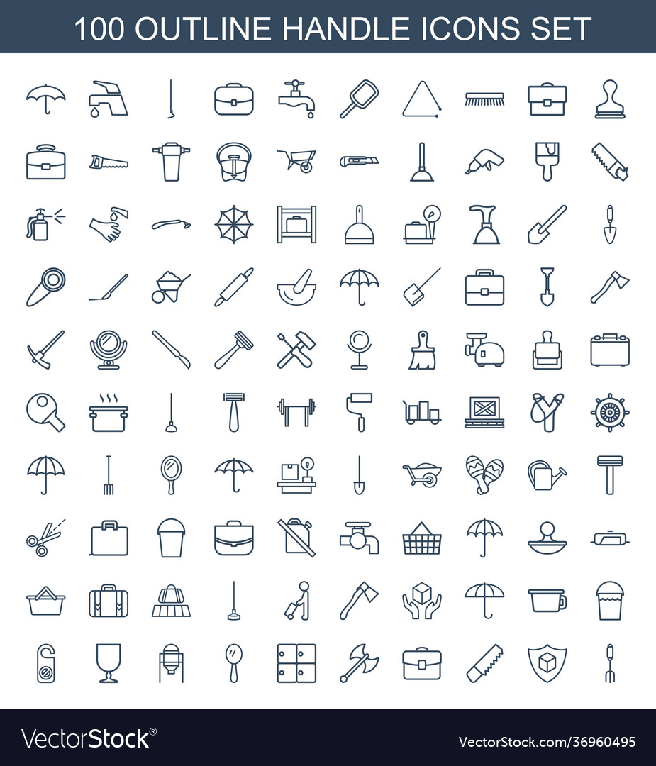 100 handle icons Royalty Free Vector Image - VectorStock