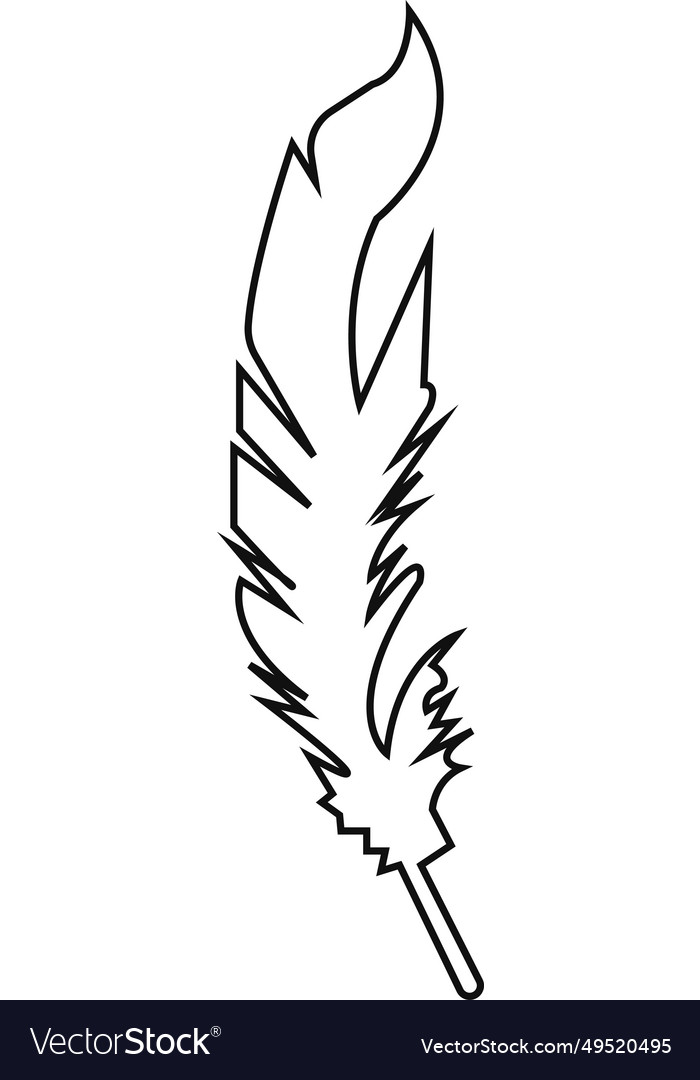 Feather icon of black isolated on white Royalty Free Vector