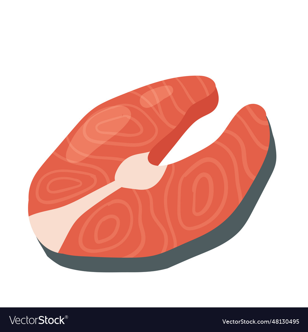 Raw salmon steak Royalty Free Vector Image - VectorStock