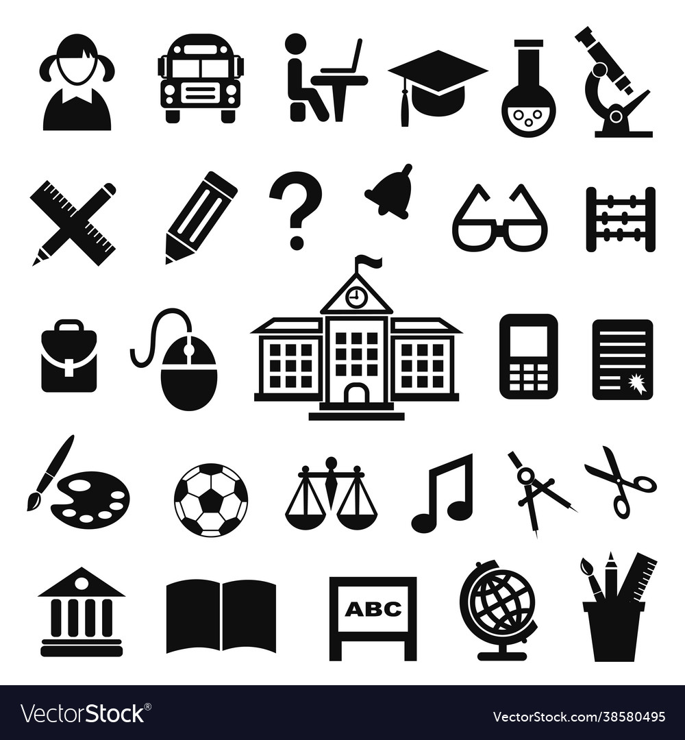 School and education icons Royalty Free Vector Image