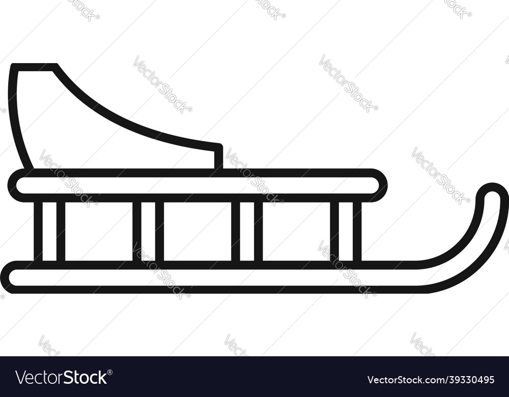 Sledge icon outline santa claus sleigh Royalty Free Vector