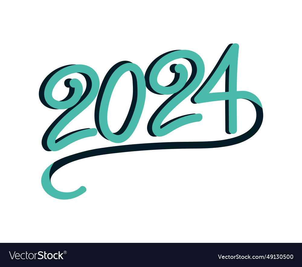 2024 number text Royalty Free Vector Image - VectorStock