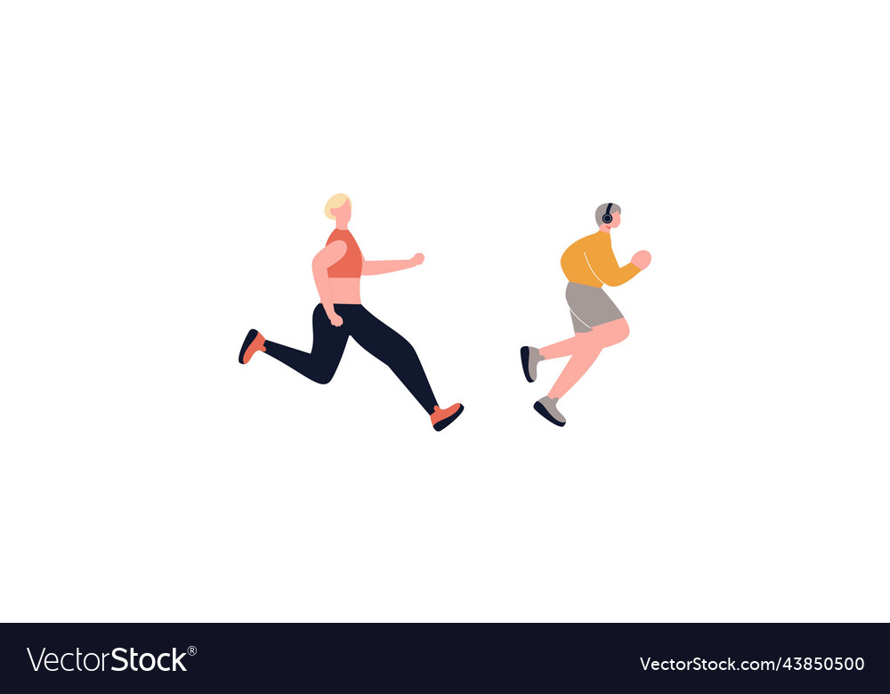 A group of athletes running marathon competition Vector Image