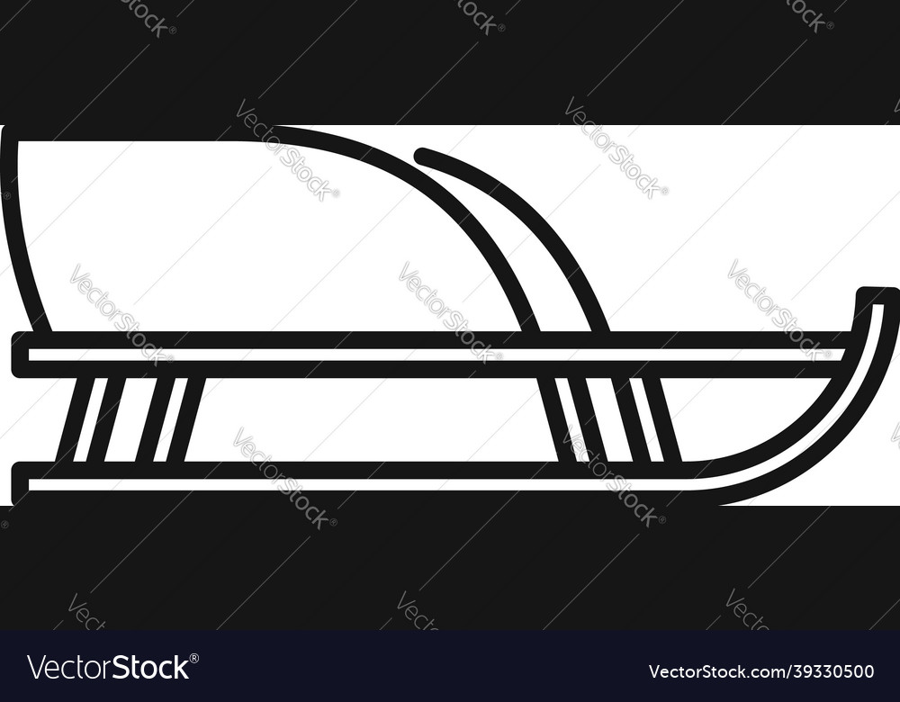 Reindeer sleigh icon outline santa sledge Vector Image