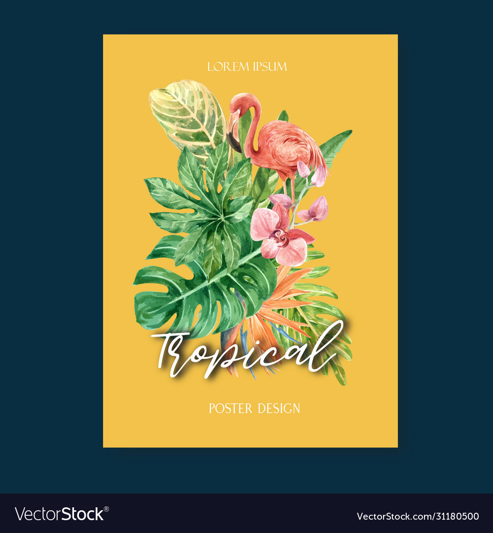 Tropical poster design summer with plants
foliage