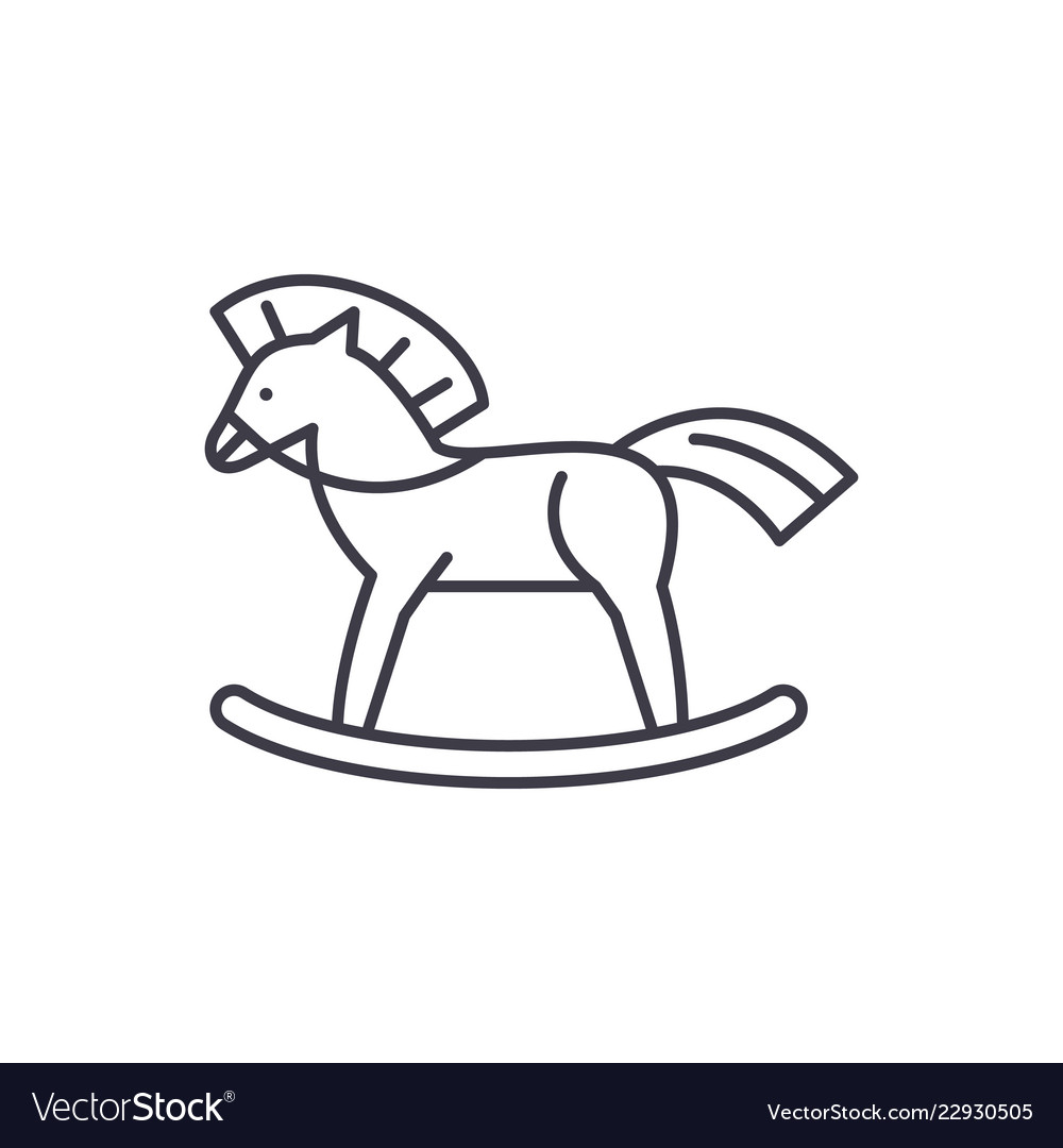 Baby Horse Line Icon Concept Royalty Free Vector Image