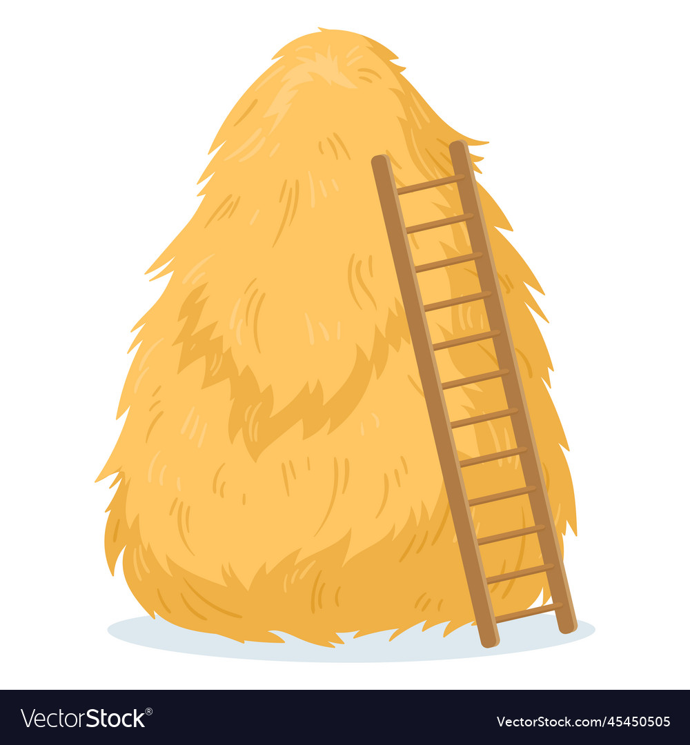 Cartoon rural haystack stacked fodder straw Vector Image